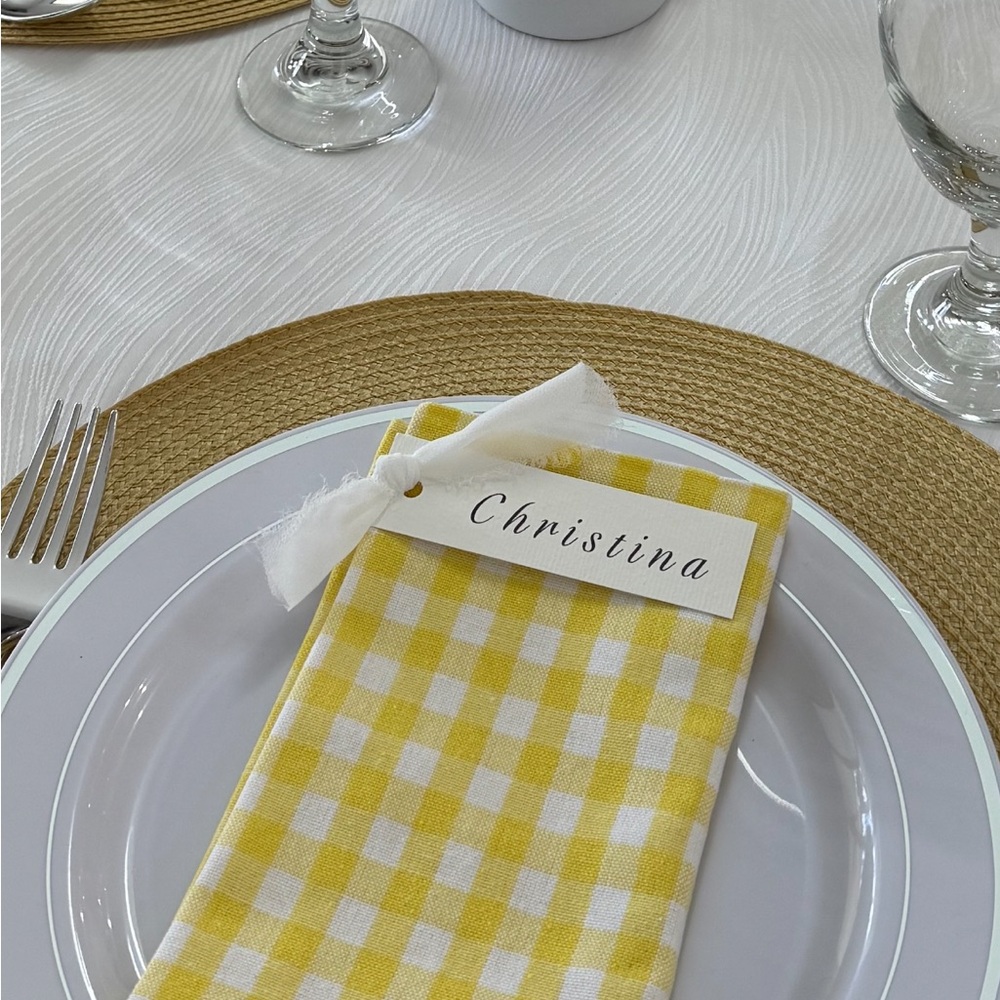 Yellow Gingham Napkin Set